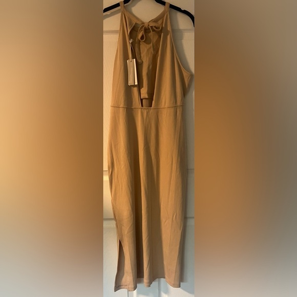 New With Tags Skin Ivone Halter Dress in Biscotti - Picture 3 of 5